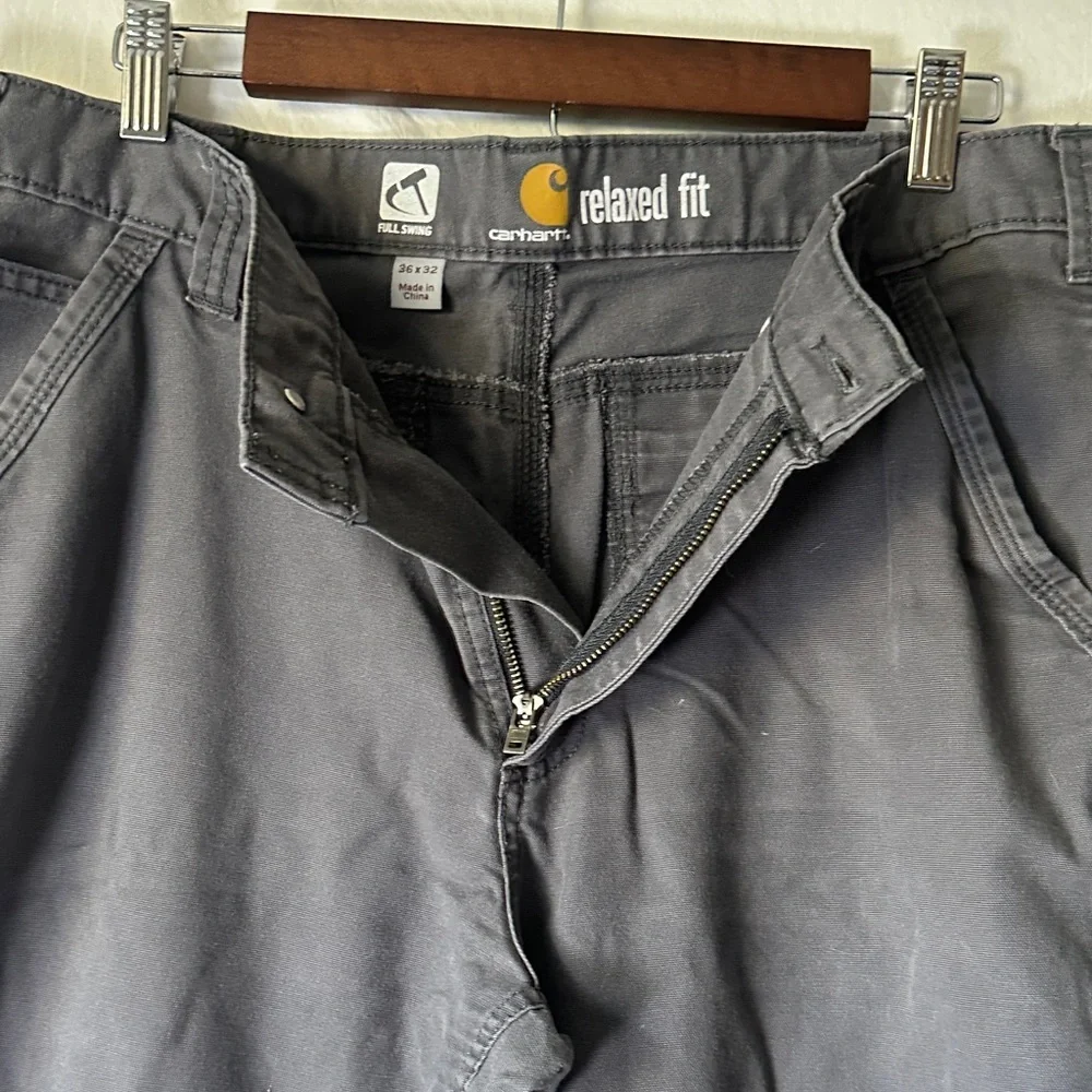 Carhartt Men's Charcoal Gray Cargo Pants with Utility Pockets